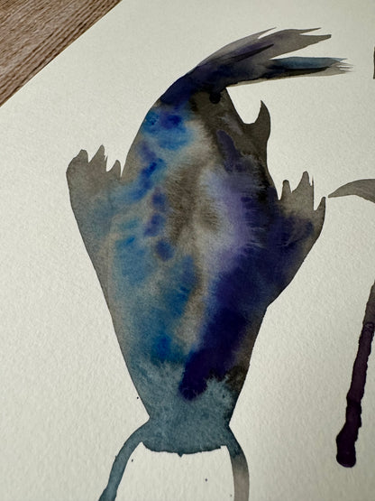 Koi Fish: Watercolor and Ink Original w/ Art of Mizuki Stamp