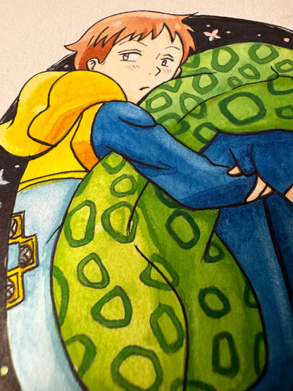 King: Watercolor & Ink Original
