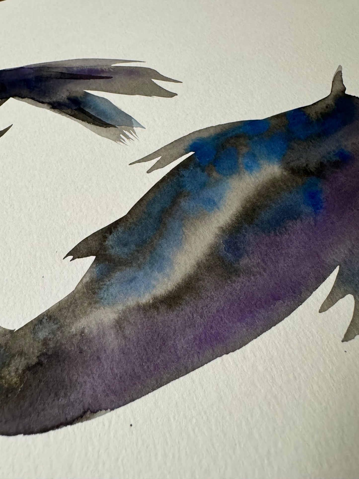 Koi Fish: Watercolor and Ink Original w/ Art of Mizuki Stamp