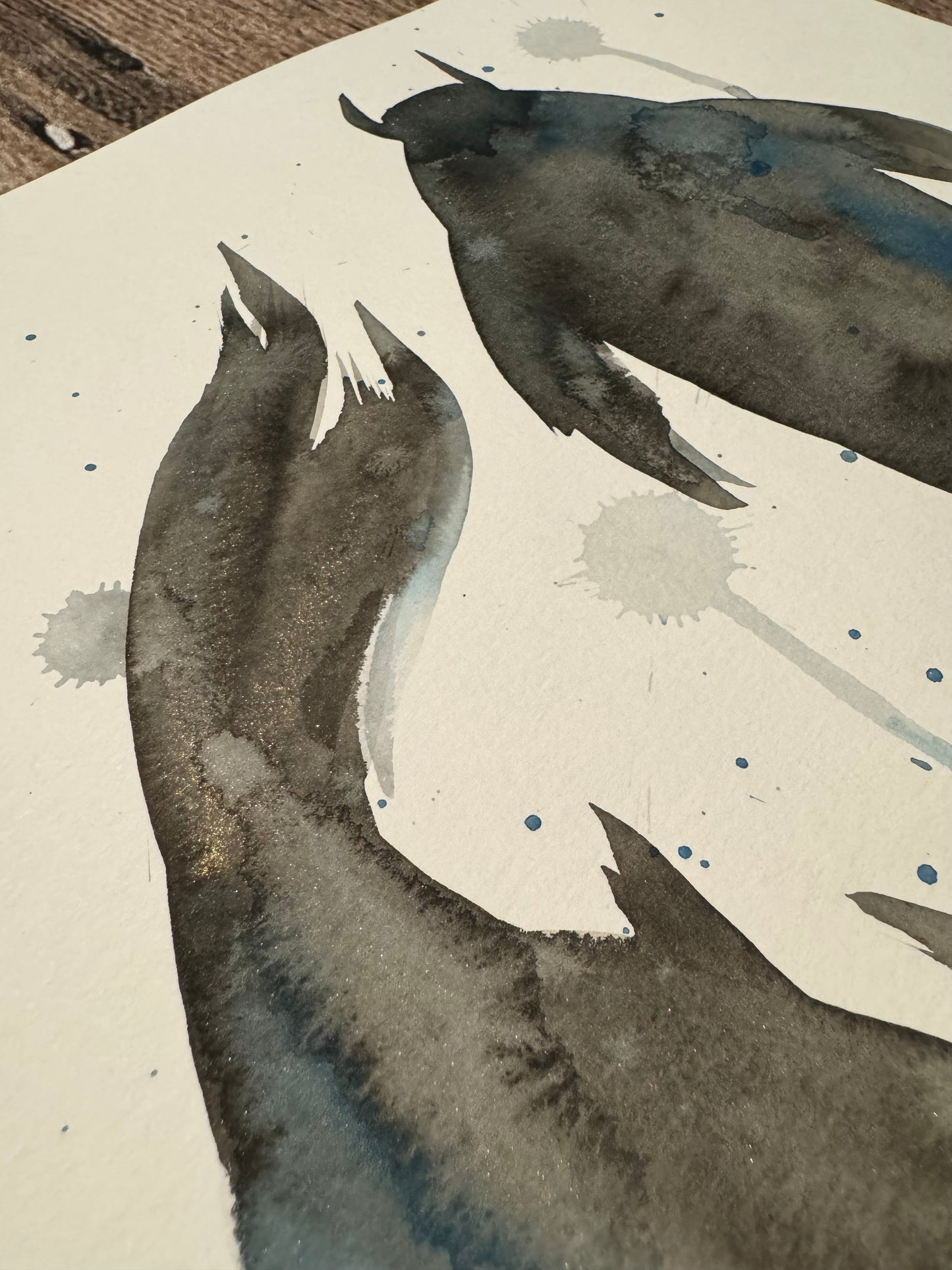 Koi Fish: Watercolor and Ink Original w/ Art of Mizuki Stamp