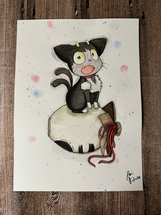 Kuro: Watercolor Original