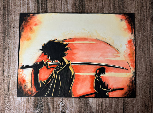 Samurai: Watercolor Original