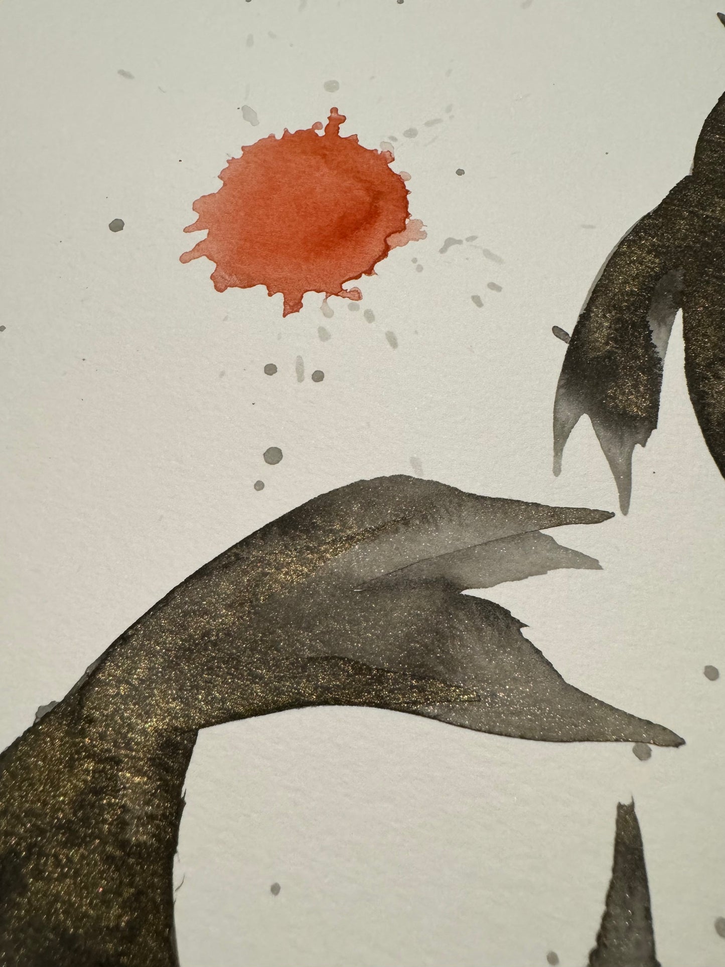 Koi Fish: Watercolor and Ink Original w/ Art of Mizuki Stamp